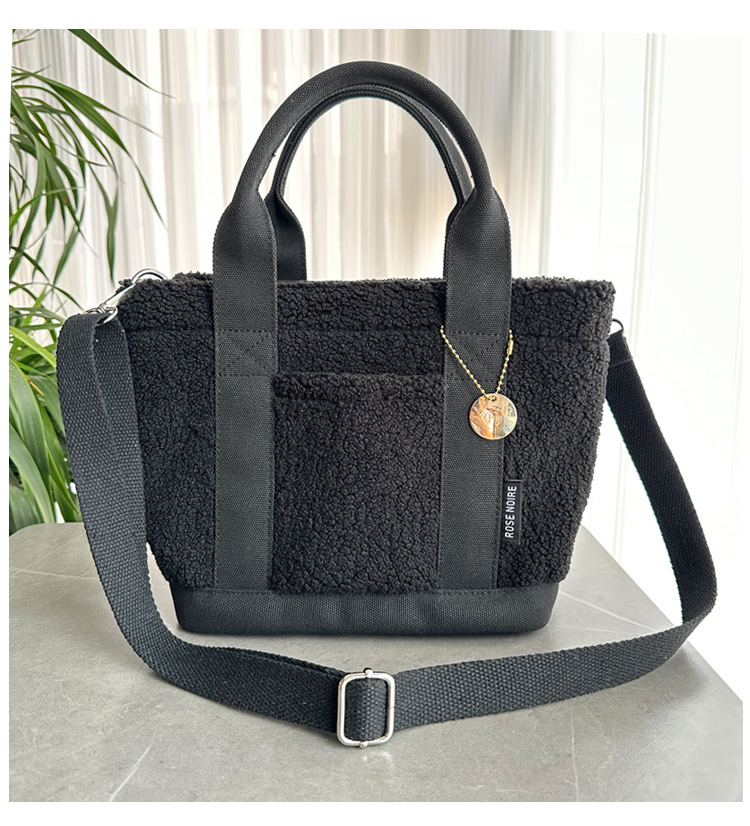 Teddy Velvet Handbag For Women Japan Lotte High-end Plush Bag Bento Bag Handbag Single Shoulder Diagonal Cross Women's Bag Handbag_voghion.com