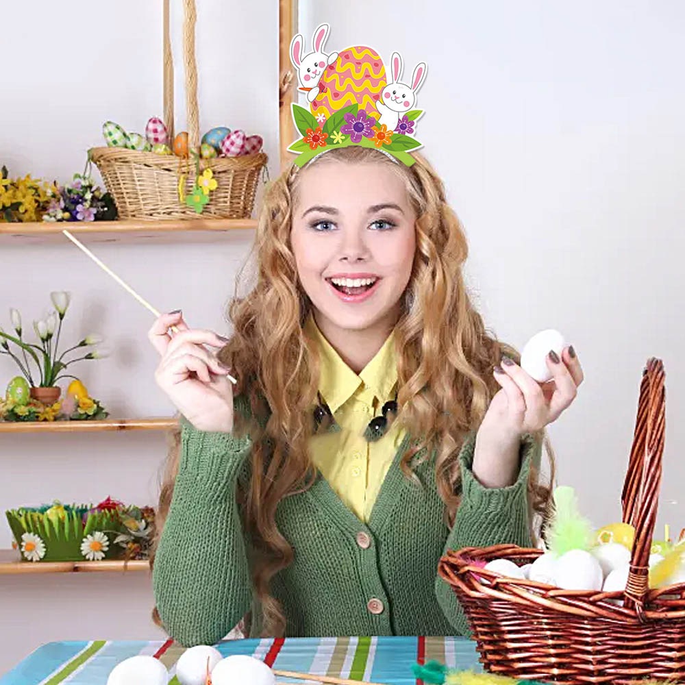 Nueva diadema decorativa de Pascua, diadema del día del conejo del huevo, accesorios fotográficos, accesorios de decoración de fiesta de Pascua
