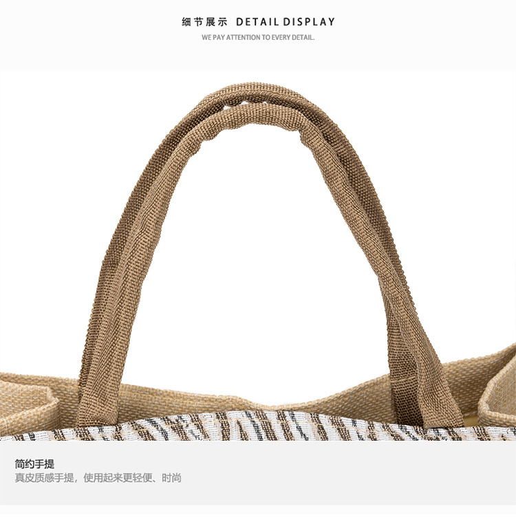 Large-capacity commuting handbags, cross-border bestsellers, hand-carried tote bags, ins linen texture single-shoulder tote bags undefined
