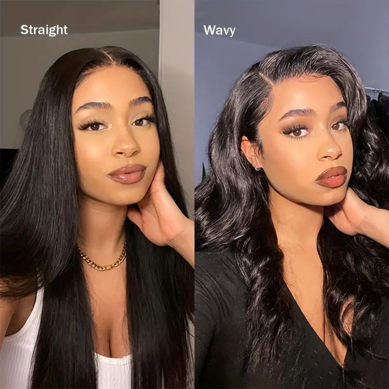 Front lace wig Amazon Black women medium long straight hair fluffy natural fashion full hair set wholesale in stock Front lace wig Amazon Black women medium long straight hair fluffy natural fashion full hair set wholesale in stock