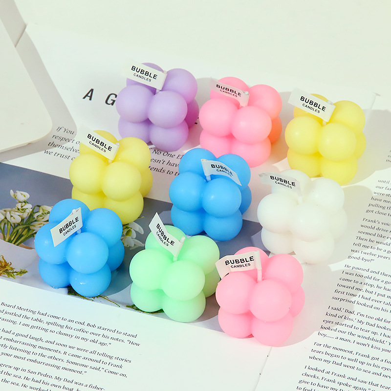 Bubble cube lys håndlavet aromaterapi duftlys gave til hjemmet_voghion.com