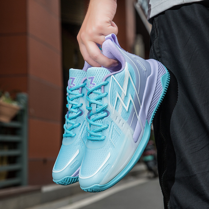 White demi-season basketball shoes with depreciation for men and…