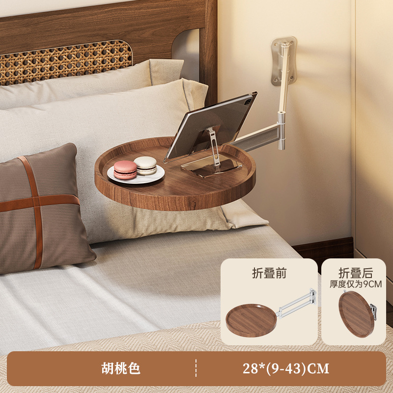 Estante de cabecera plegable suspendido creativo en la pared pequeña mesa dormitorio doméstico pequeño cabecera redonda borde pequeño