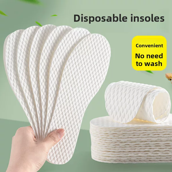 Disposable Insoles Absorb Sweat, Deodorize, Summer Sports, Breathable Men's Casual Shoes, Military Training, Wash-Free, Thin, Soft and Shock-Absorbing for Women