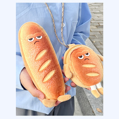 New Product Cute Toast Zero Wallet Portable Storage Small Bag Unisex Neck Bag Headphone Bag