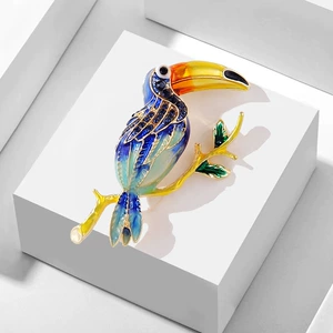 Lanhao Korean version of simple fashion giant beaked parrot oil drop big mouth bird brooch enamel glazed parrot pin wholesale