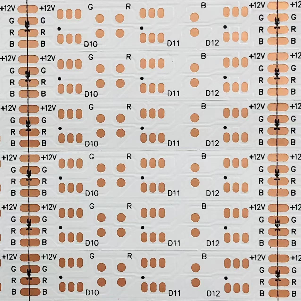 FPC柔性线路板5050RGB 12V 60D/M 3D3R 500*10MM 双面膜 513*250*