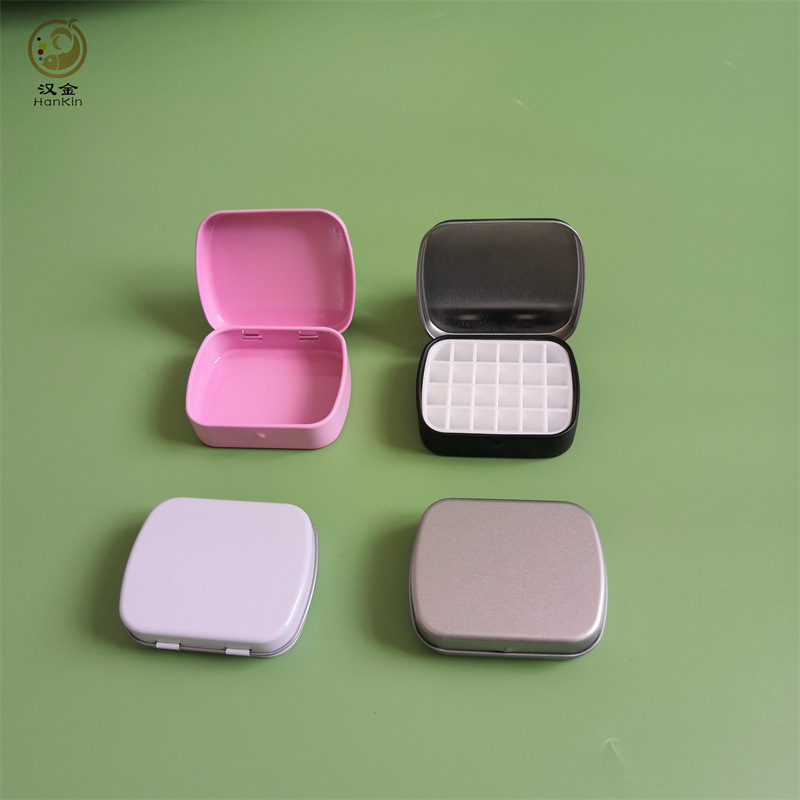 颜料分装铁盒随身携带小铁盒 压片糖迷你水彩分装书包仔铁盒