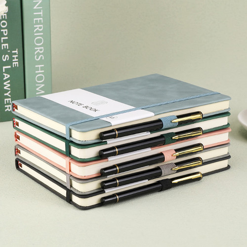 A7 Colorful Elastic Strap English Pocket Notebook Student Memo Planner Leather Portable Pocket Handwritten Diary