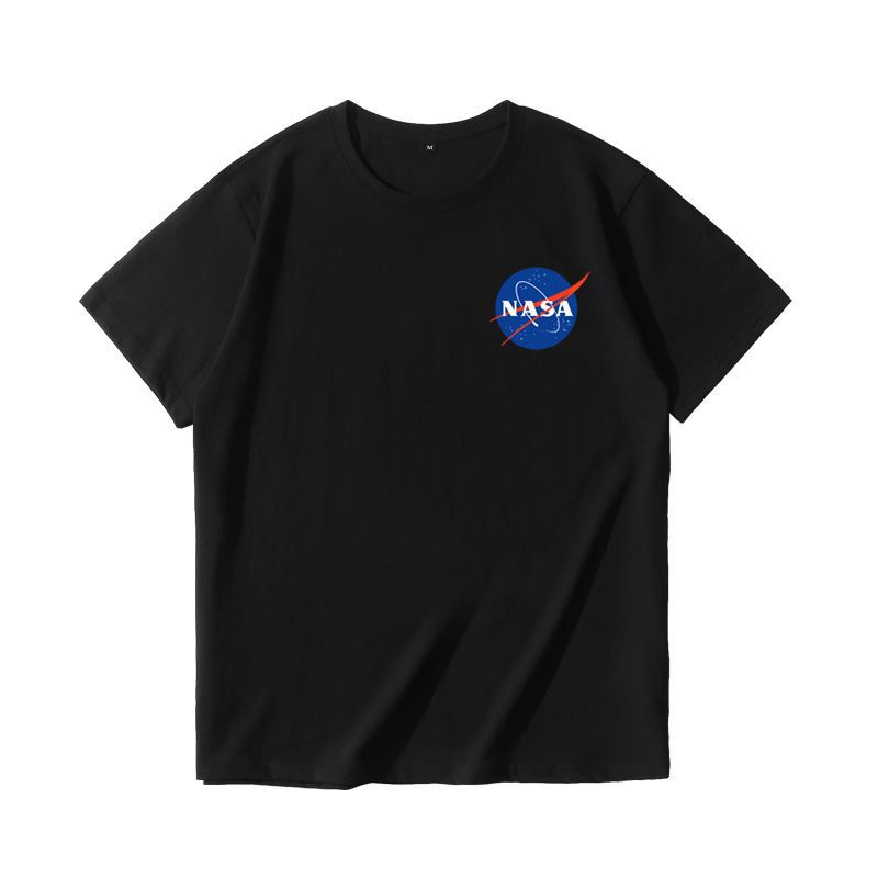 NASA Summer Cotton Half-Sleeve T-Shirt Men's Loose Astronaut Short-Sleeved T-Shirt Trendy