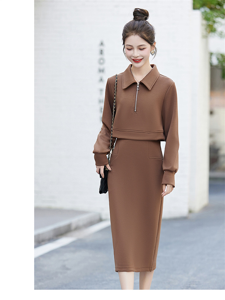 C5943 1440K VÁY ĐẦM LIỀN THÂN NỮ HANTDC DÀI TAY CẢ BỘ 2 MÓN MÙA XUÂN THU ĐÔNG THỜI TRANG NỮ G04 SẢN PHẨM MỚI