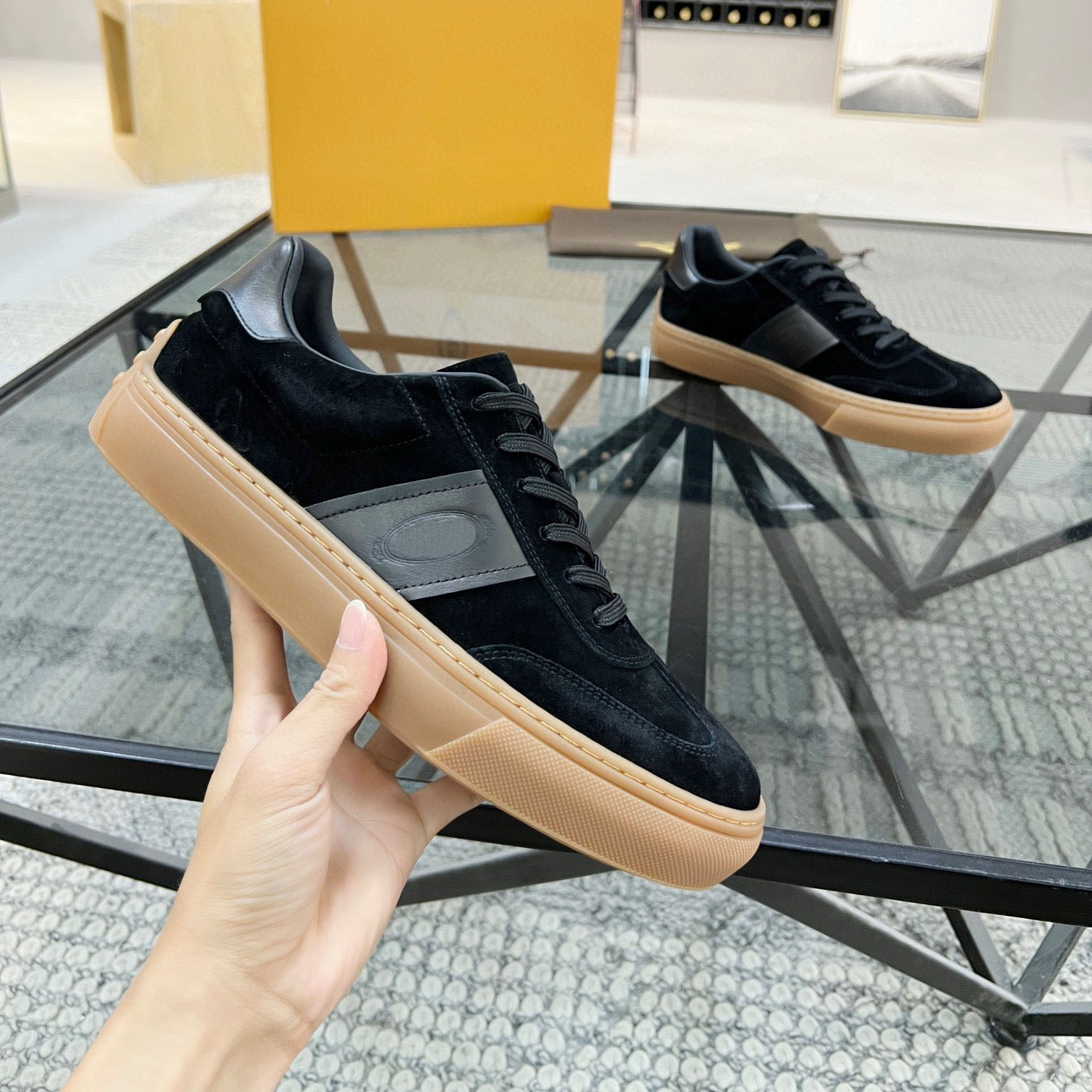 Kişi idman ayaqqabısı, süet dəri, rahat casual model