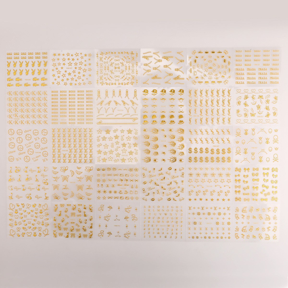 G13 골드 네일아트 스티커 1세트(30매)