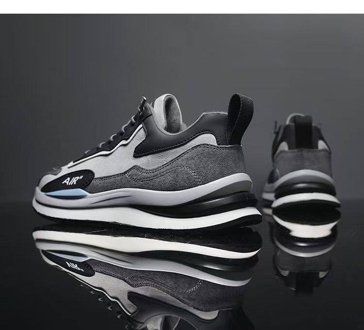 Giày thể thao nam da lì phối lưới đế dày kiểu sneaker thường ngày — H102 màu be, H102 màu trắng, H102 màu xám chi tiết 20