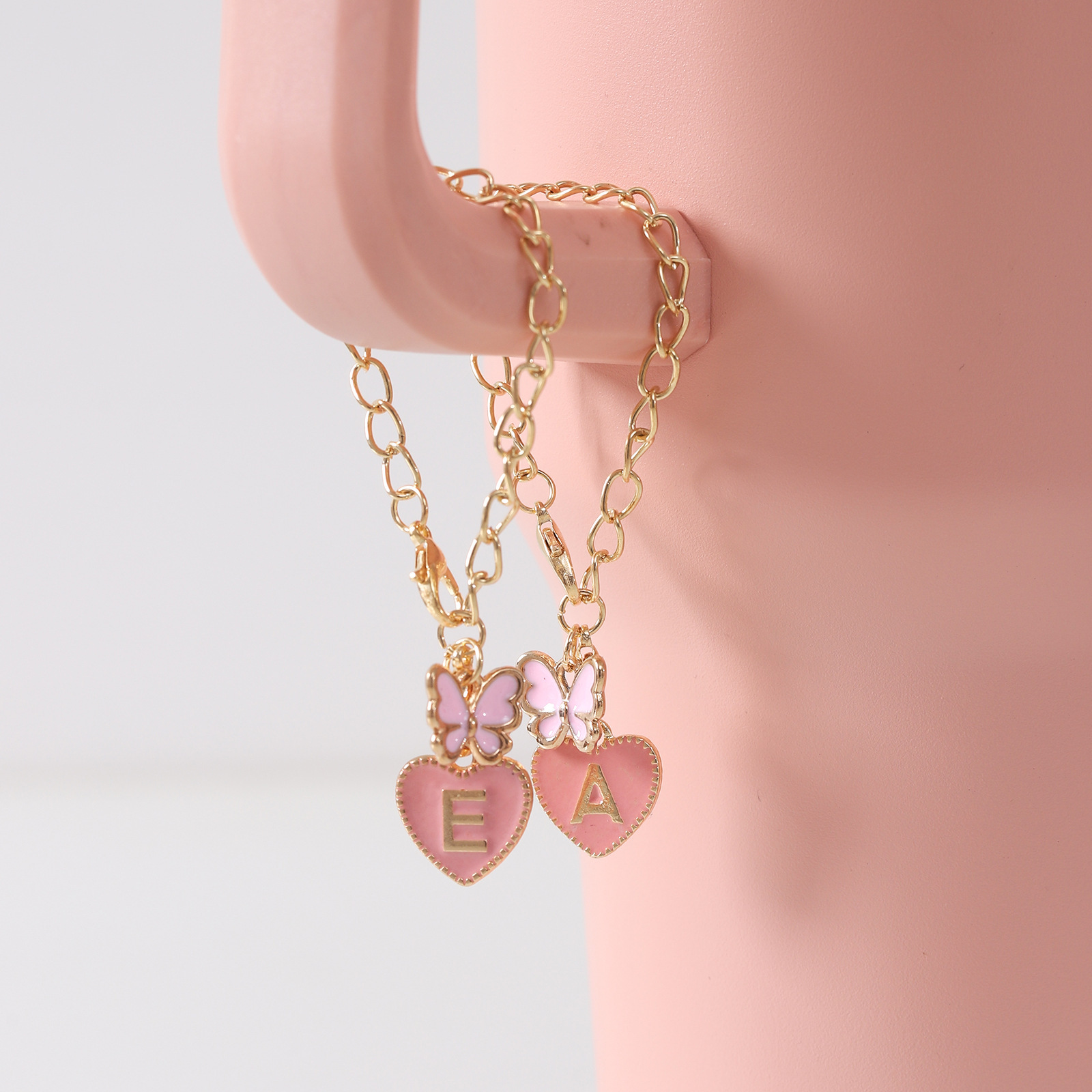 13g Weight 1 Piece Sweet Letter Heart Shape Butterfly Alloy Enamel Pendant