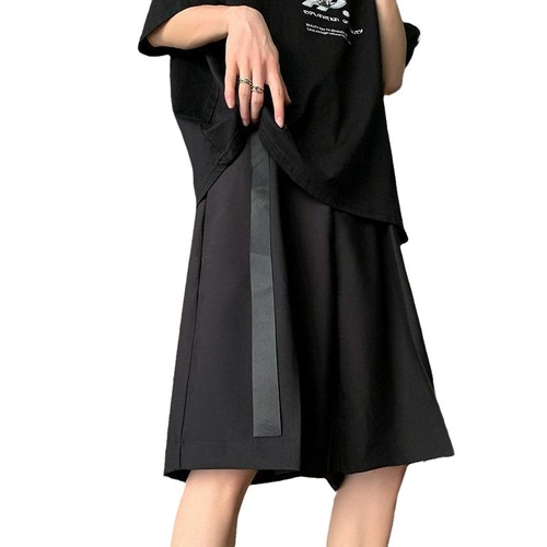 Summer Ice Silk Couple Casual Suit Pants Men and Women Five-Fingered Trousers Loose Drape Suit Trousers