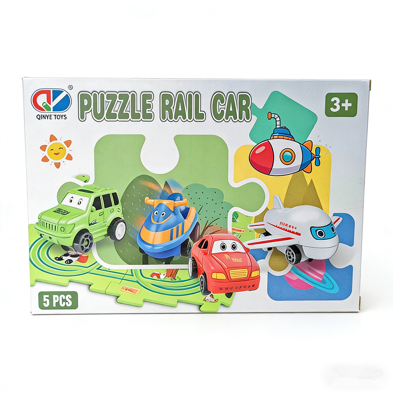 Chatear explosión infantil tren de tren rompecabezas escenas de mapa de la ciudad construir DIY montaje coche de juguete eléctrico image 6