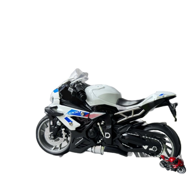 国境を越えた子供用模擬合金プルバックオートバイ BMW S1000RR モデル音と光の音楽おもちゃの装飾品|undefined