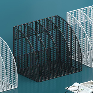 Iron Bookshelf Desk Organizer File Rack Folder Storage Box Storage Rack Metal Bookend Office Workstation