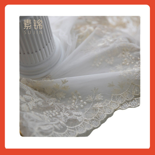 ✅ European French lightweight sheer lace bottom edge embroidered sheer white lace living room bedroom window curtain white sheer balcony curtain