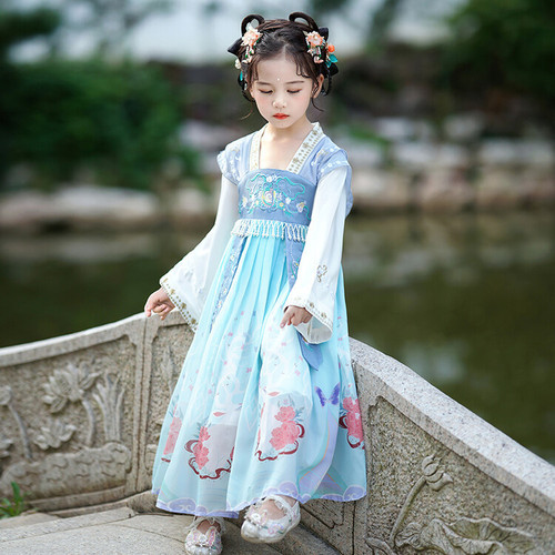 Children girls folk dance dresses fairy hanfu traditional folk dance costumes kimono dresses children's clothes