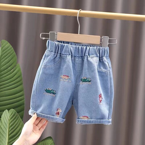 Boys 'jeans, shorts, middle pants, printed cartoon children's wear, baby's quarter pants, summer children's short pants, trendy