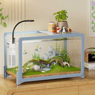 Desktop Fish Tank Aquarium Turtle Tank Goldfish Tank Creative Small Fish Tank Landscape Ecological Fish Tank