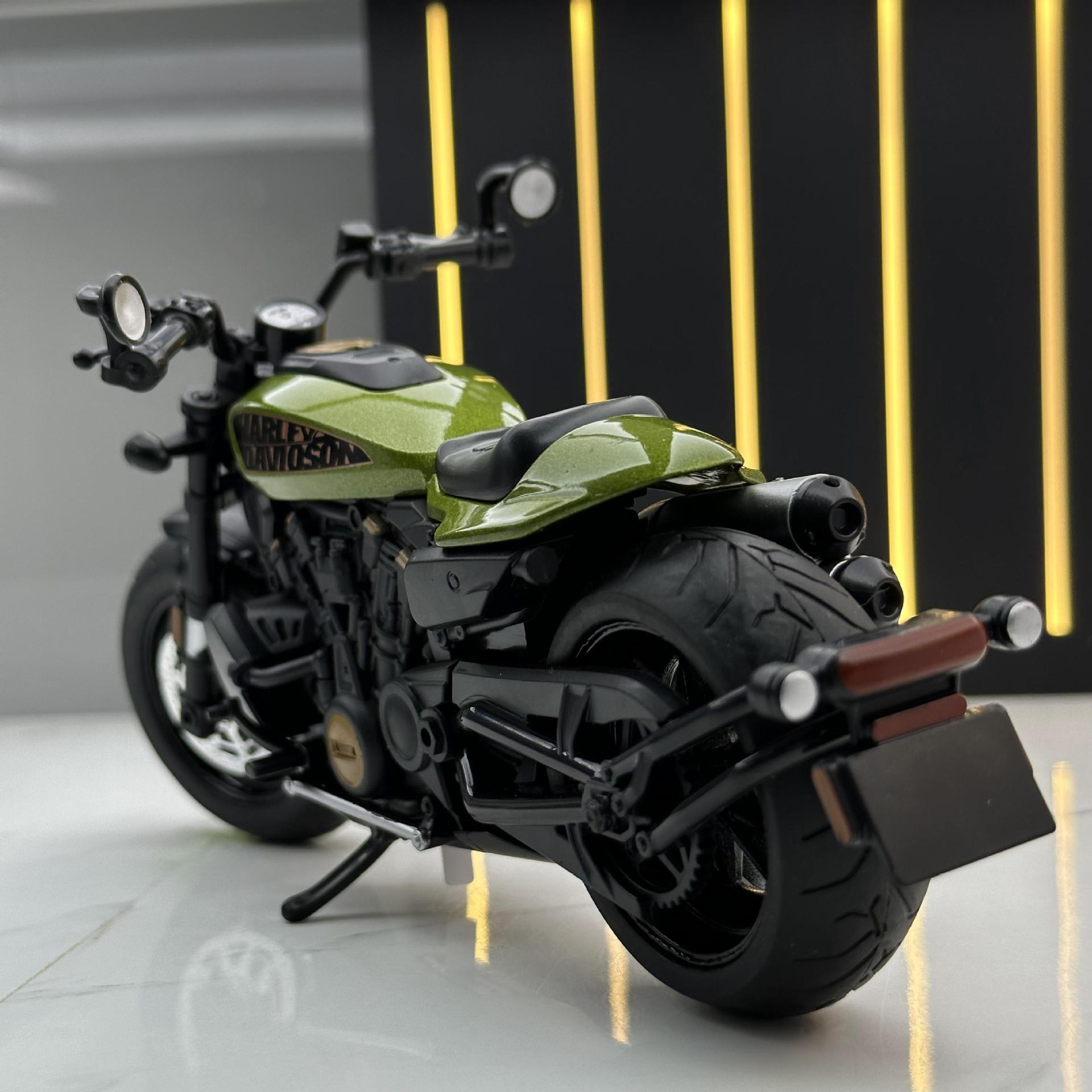 Huayi modelo de coche de aleación 1:12 Harley off-road motocicleta deslizante con luz modelo de coche de juguete para hombres colección de decoración