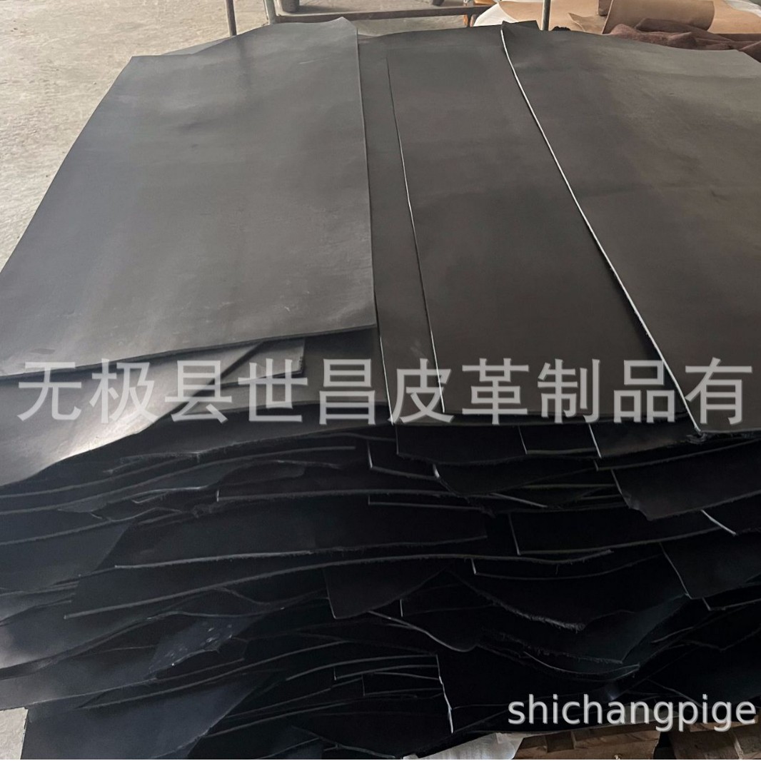 头层黑色透心植鞣牛皮腰带革，三边直厂家直供，厚度3.0-3.5-4.0