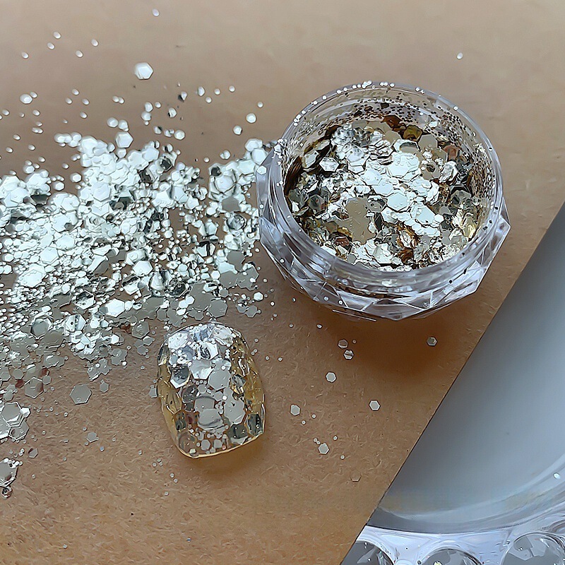 彩色亮片美甲饰品爆闪超薄闪粉亮片脚趾甲显白贴片穿戴甲指甲装饰|undefined