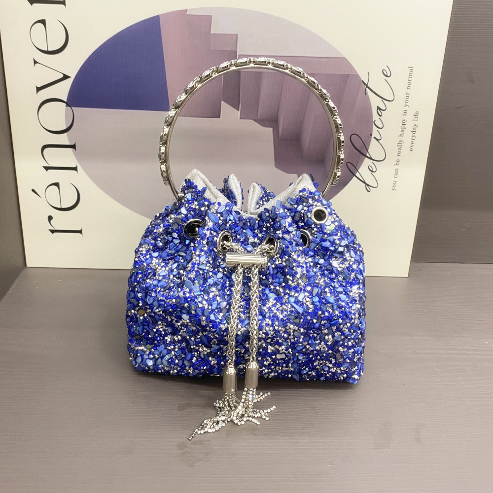 487g Weight String Closure Type Top Handle Strap Type Bucket Bag Bags Type Holiday, Shopping Occasion Polyester Material Solid Color Pattern All Seasons Season Women's Gender Streetwear Style Bucket Shape Medium Size Women's Medium Polyester Solid Color Streetwear Bucket String Bucket Bag 24