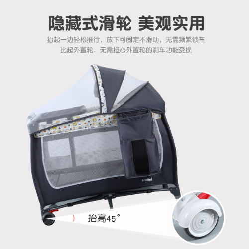 Cross-border supply source foldable mobile baby crib convenient baby bed multi-functional crib bedside bed factory wholesale