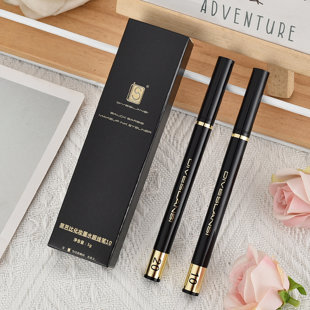 Black Barbie Makeup Ink Eyeliner Soft Head Easy Color Slim Black Eyeliner Pen Makeup Artist Eyeliner Liquid