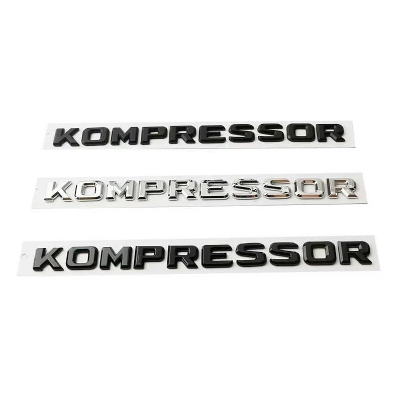 Suitable for Mercedes-Benz C-Class, E-Class, C200, C180, V12, V8 models; lettered rear emblem, KOMPRESSOR English car sticker