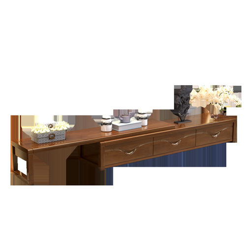 Simple new Chinese style large, medium and small living room retractable solid wood TV cabinet combination hotel cabinet manufacturer