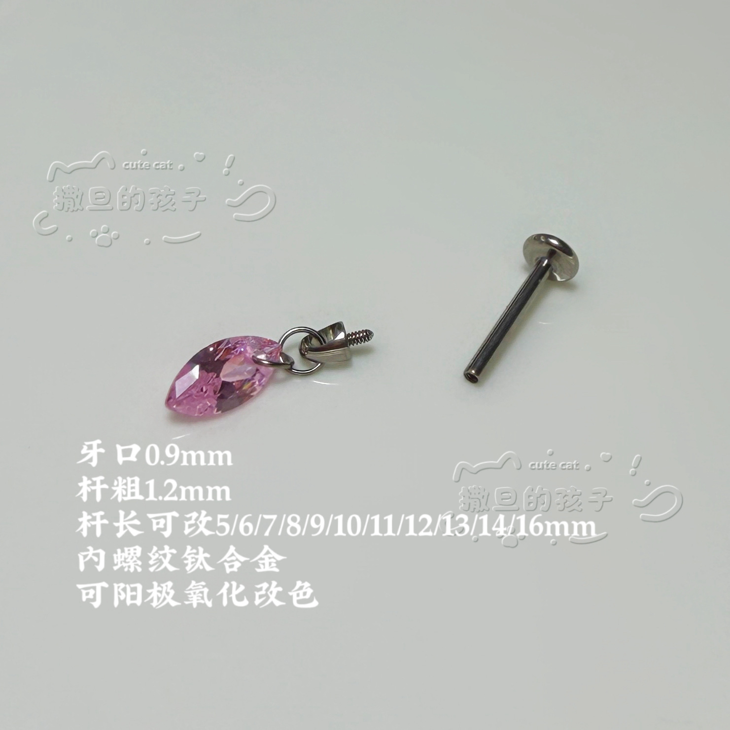 Labret piercing jewelry detail image