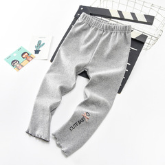女童春款打底褲2023年新款字母刺繡童褲長褲彈力品質兒童褲子秋季