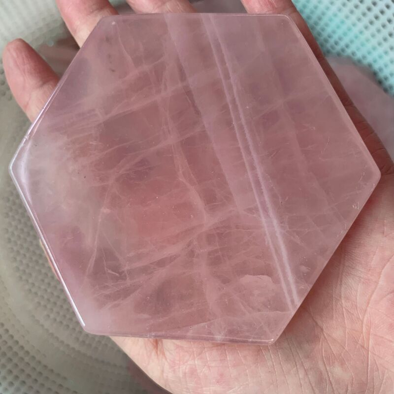 粉晶芙蓉石茶杯マット断熱マットホーム玉工芸置物アクセサリー天然大理石断熱マット|undefined