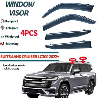 LAND CRUISER LC300 2022 Window viors (Rain shield) - acrylic-belt-electroplated-bright-strip-thickened-material-4pcs-suitable-for-batches-land-cruiser-lc300-2022