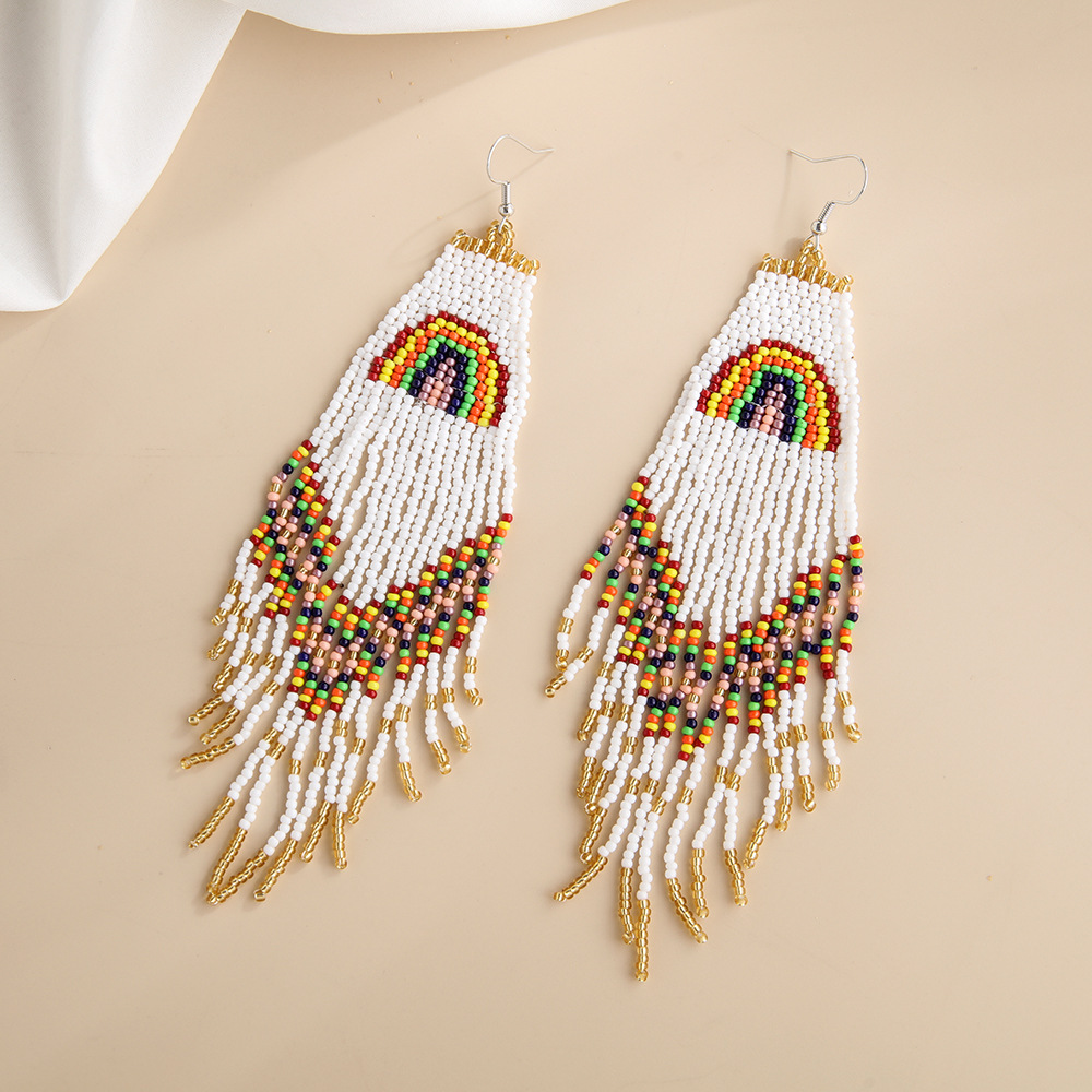 Casual Vacation Rainbow Glass Women's Drop Earrings 1 Pair display picture 3
