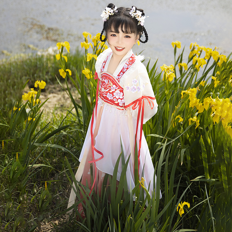 Children's Hanfu Exquisite Ancient Costume Girls' Tang-style Princess Dress Summer Original 2024 New Arrival