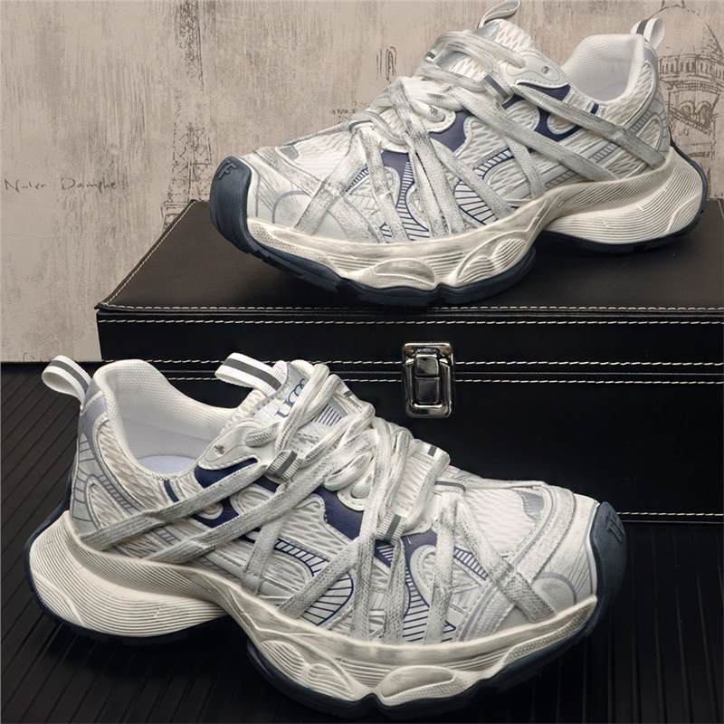 Youth Trendy Contrasting Color Mesh Shoes Men's Thick-Soled Dad Shoes Retro Old Dirty Shoes Casual Sports Shoes
