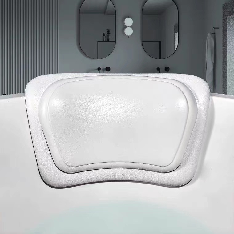 Home Use Hotel Bathtub Pillow Waterproof Neck Support Cushion Silicone Suction Cup Universal PU Non-Slip Cushion F10-1