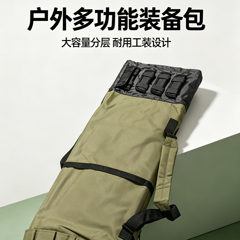 Factory spot sales Outdoor Fishing Rod bag hard shell fishing bag single-layer thick water-repellent handbag fishing gear bag