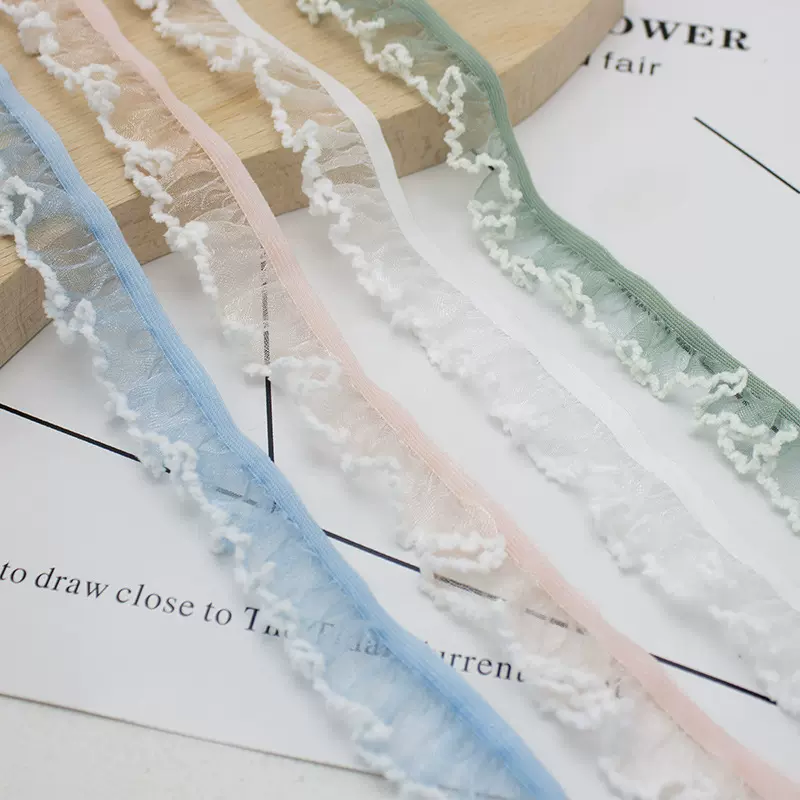 新款现货2cm雪纱花边单白边眼里花边头花娃衣装饰辅料