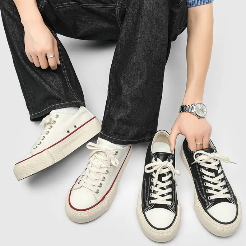 2026 New Men's Niche Canvas Shoes in Black and Beige, Support Dropshipping-X558