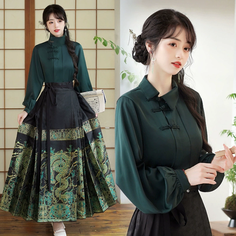 Оригинальное авторское право Новый китайский воротник обычный бархатный топ