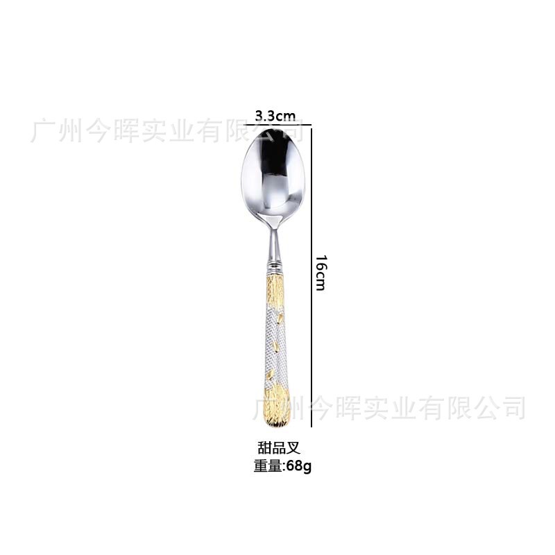 304ステンレス麦穂柄高級レストラン5つ星ホテルステーキナイフとフォークの巨大な食器の鍛造技術|undefined