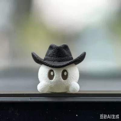 Ideal L6L7L8L9I6I8Mega Car-Mounted Figurine Car ornaments - 50mm-long-black-base-3d-printed-ideal-doll-cowboy-hat-black