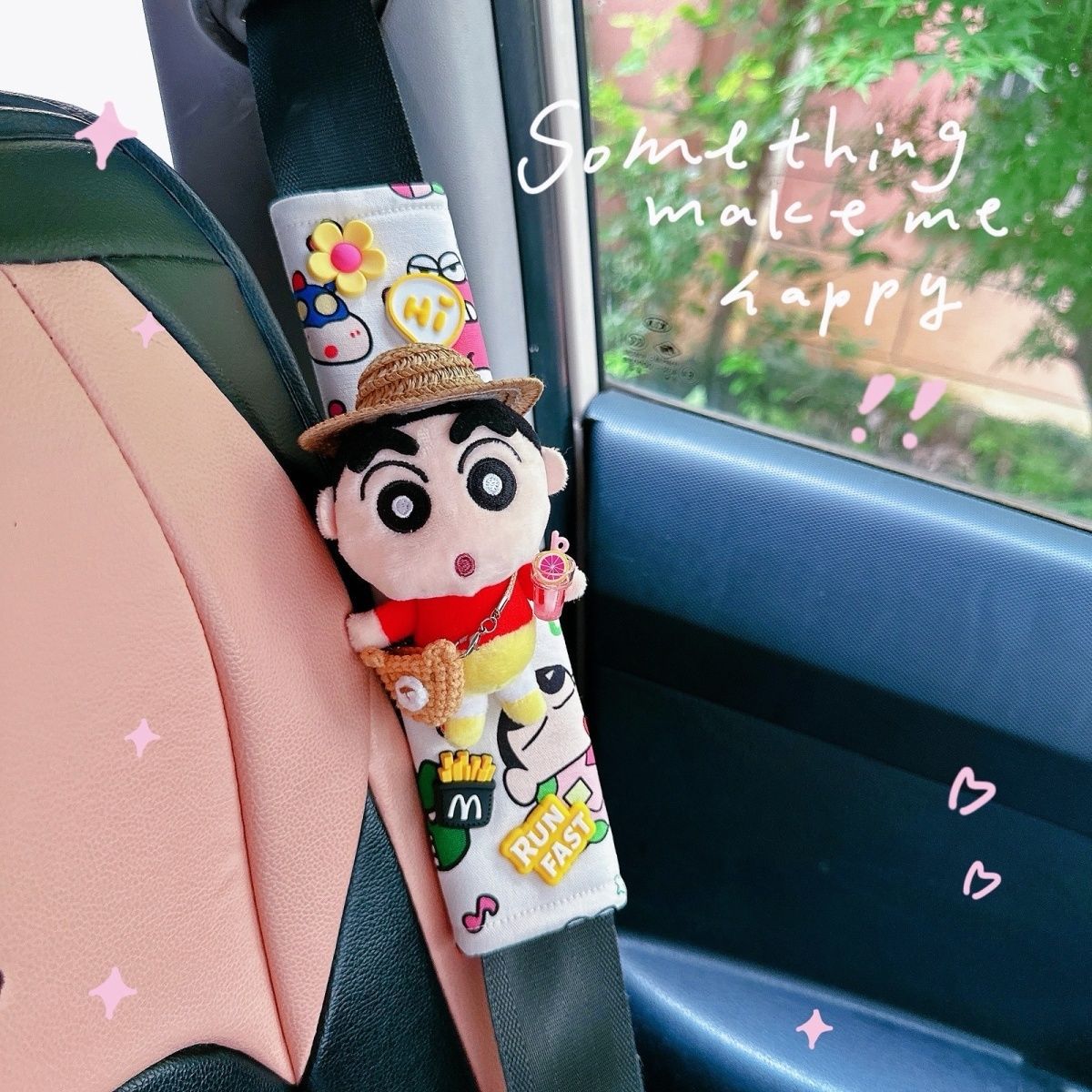 Crayon Shin-Chan Car Seatbelt Decoration Cute Cartoon Seatbelt Doll Car Seatbelt Shoulder Protector